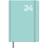 Dohe Capri Agenda Anual - Dia Pagina - Cubierta en Papel Impreso Plastificado Mate - Cierre de Goma Elastica - Sabado y Domingo misma Pagina - Tamaño 14x20cm - Color Verde Claro