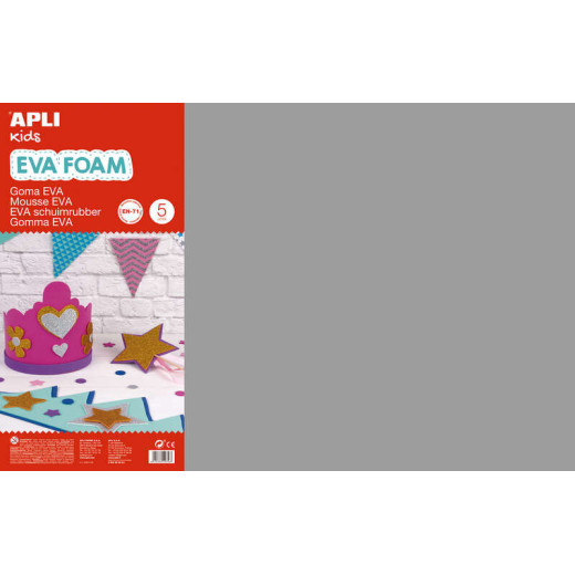 Apli Goma Eva Gris 600x400 - 5 Hojas de Alta Calidad y Facil de Cortar