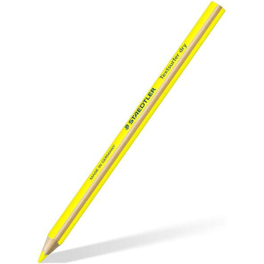 Staedtler Textsurfer Dry 128 64 Lapiz Fluorescente de Color Triangular - Mina de 4mm - Madera de Bosques Sostenibles - Color Amarillo Neon