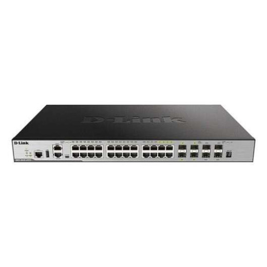 D-Link Switch Gestionable 20 Puertos 10/100/1000 BASE-T + 4 Puertos Combo 1000 BASE-T/SFP + 4 Puertos 10GbE SFP+