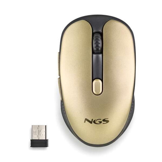 NGS Evo Rust Gold Raton Inalambrico USB 1600dpi - 5 Botones - Recargable - Uso Diestro