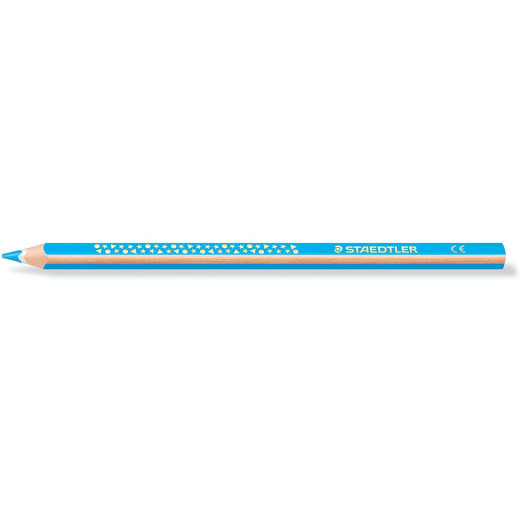 Staedtler Jumbo Noris 128 Lapiz Triangular de Color - Mina de 4mm - Resistencia a la Rotura - Diseño Ergonomico - Color Azul Claro
