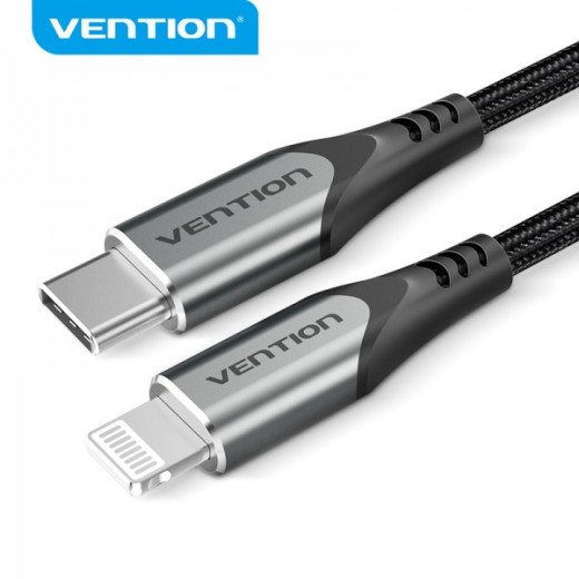 Vention Cable USB-C a Lightning 3A 27W 480Mbps MFi - 2m - Color Gris