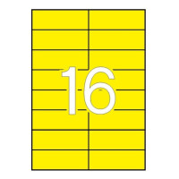 Apli Pack 1.600 Etiquetas 105x37mm - 100 Hojas por 16 Etiquetas - Adhesivo Permanente - Cantos Rectos - Color Amarillo