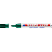 Edding 3000 Rotulador Permanente - Punta Redonda de 1.5mm - Trazo entre 1.5 y 3mm - Recargable - Secado Rapido - Color Verde