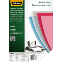 Fellowes Pack de 100 Portadas para Encuadernar de Polietileno A4 180 Micras - Producto Reciclable - Transparentes