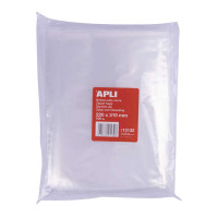 Apli Pack de 100 Bolsas Zip Auto Cierre Transparentes 220x310mm - Material LDPE - Cierre Seguro y Facil Manipulacion - Aptas para Uso Alimenticio