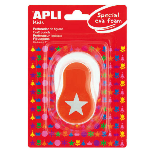Apli Perforadora Estrella - Figura de 25.4mm - Perfora Papel