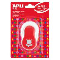 Apli Perforadora de Papel y Goma Eva en Forma de Tulipan - Tamaño de Figura 25.4mm - Perforadora de Alta Calidad para Papel