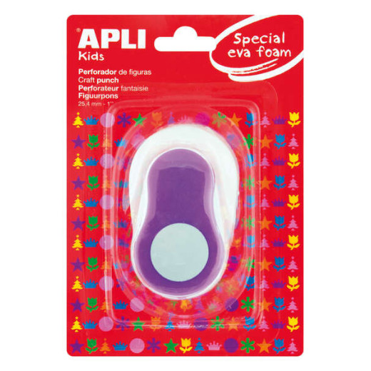 Apli Perforadora de Papel y Goma Eva en Forma de Circulo - Tamaño de Figura 25.4mm - Perfora Papel