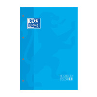 Oxford School Classic Cuaderno de Recambio - Tamaño A4 - Tapa Blanda - Encolado - Cuadricula 5x5 - 80 Hojas - Color Turquesa