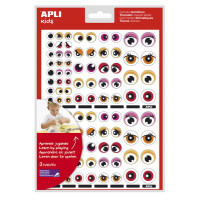 Apli Bolsa de 312 Gomets Tematicos con Ojos - Adhesivo Removible - Desarrolla Habilidades Motoras - Identifica Emociones - Color Rosa y Naranja