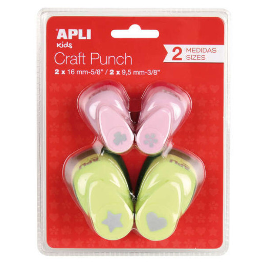 Apli Pack de 4 Perforadoras de Papel con Formas Variadas - Estrella (16mm)