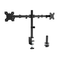 Aisens Soporte de Mesa Eco Giratorio e Inclinable para Monitor/TV 10Kg (3 Pivotes - 2 Brazos) de 17-32" - Color Negro