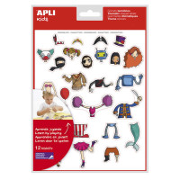 Apli Gomets Tematicos Personajes - 300 Unidades - Adhesivo Removible - Ilustraciones Divertidas - Ideal para Escuelas - Adhesivo Base Agua - Libre de Disolventes - Colorido