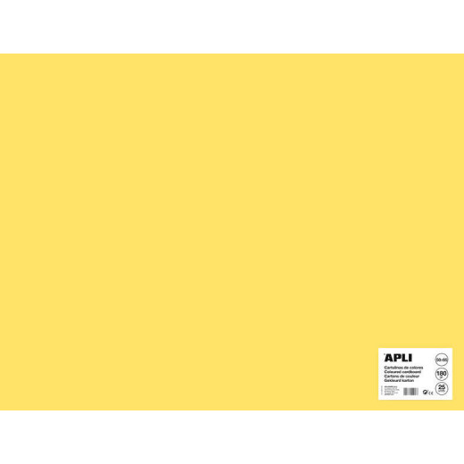 Apli Cartulina Amarillo Claro 50 x 65cm 170g 25 Hojas