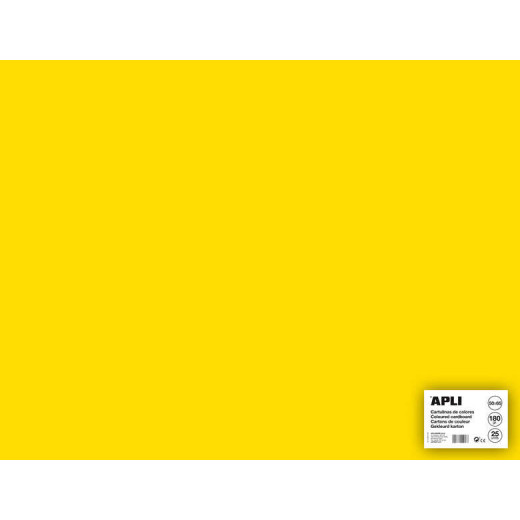 Apli Cartulina Amarilla 50 x 65cm 170g 25 Hojas