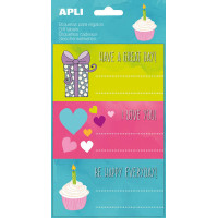 Apli Etiquetas Adhesivas Great Day - Tamaño 76x39mm - 9 Etiquetas por Bolsa - Adhesivo Permanente de Alta Calidad - Ideal para Marcar e Identificar Regalos - Diseño Great Day - Color Blanco