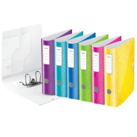 Leitz Active Wow Pack de 5 Archivadores de Palanca A4 - Lomo 82mm - Cierre con Goma Elastica - Colores Surtidos