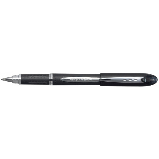 Uni-ball JetStream SX-210 Boligrafo Punta de Bola 1mm - Tinta Resistente al Agua y Luz - Secado Instantaneo - Cuerpo de Plastico y Caucho - Clip Metalico - Color Negro