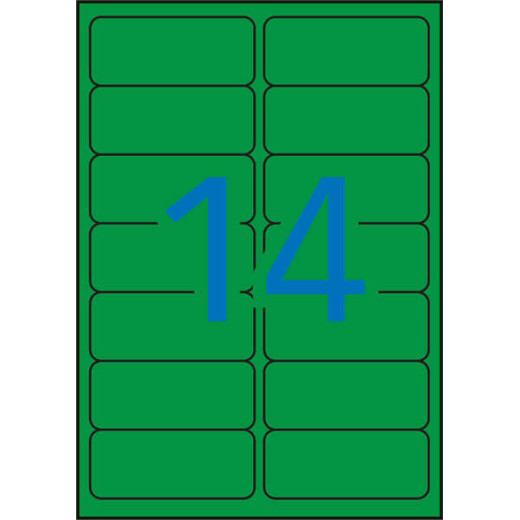 Apli Etiquetas Verdes Permanentes 99.1 x 38.1mm 20 Hojas