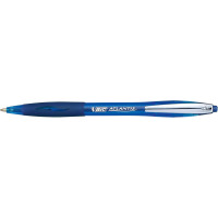 Bic Atlantis Soft Boligrafo Retractil con Clip Metalico - Punta de 1mm - Cuerpo Transparente con Grip - Color Azul