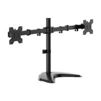 Aisens Soporte de Mesa con Peana Eco Giratorio e Inclinable para Monitor/TV 10Kg (3 Pivotes - 2 Brazos) de 17-32" - Color Negro