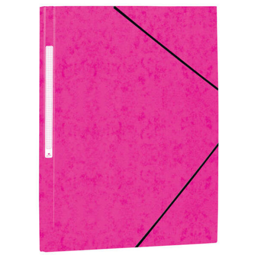 Mariola Carpeta de Carton Simil Prespan con Etiqueta en Lomo Folio 500gr/m2 - Medidas 34x25cm - Cierre con Goma Elastica - Color Fucsia