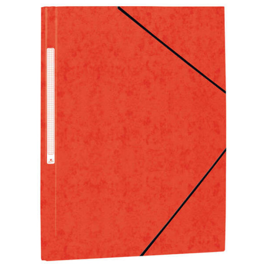 Mariola Carpeta de Carton Simil Prespan con Etiqueta en Lomo Folio 500gr/m2 - Medidas 34x25cm - Cierre con Goma Elastica - Color Rojo
