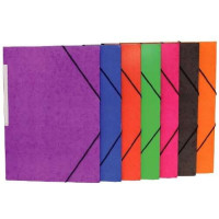 Mariola Carpeta de Carton Simil Prespan con Etiqueta en Lomo Folio 500gr/m2 - Medidas 34x25cm - Cierre con Goma Elastica - Colores Surtidos