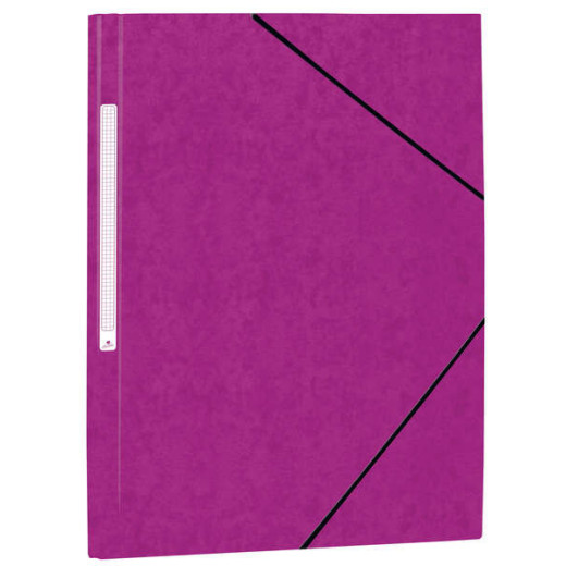 Mariola Carpeta de Carton Simil Prespan con Etiqueta en Lomo Folio 500gr/m2 - Medidas 34x25cm - Cierre con Goma Elastica - Color Violeta