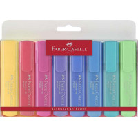 Faber-Castell Textliner 46 Pastel Pack de 8 Marcadores Fluorescentes - Punta Biselada - Trazo entre 1mm y 5mm - Tinta con Base de Agua - Colores Surtidos