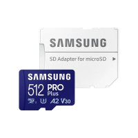 Samsung PRO Plus Tarjeta Micro SDXC 512GB UHS-I U3 A2 V30 Clase 10 con Adaptador SD