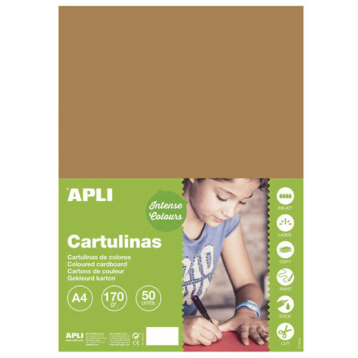 Apli Cartulina Avellana A4 170g 50 Hojas