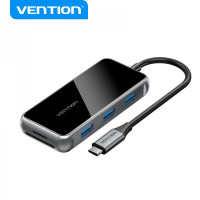 Vention Docking Station 7 en 1 USB-C a HDMI/3xUSB3.0/Lector SD/MicroSD/PD100W - 0.15m - Color Gris