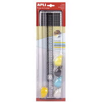 Apli Cizalla de Corte - Regla de 35cm - Tabla de Corte de 10x38cm - 5 Cizallas con Agarre Ergonomico y Diferentes Tipos de Corte