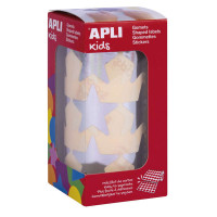 Apli Gomets Estrella Plata Metalizado - 33mm - Adhesivo Permanente - 708 Gomets por Rollo - Facil Separacion