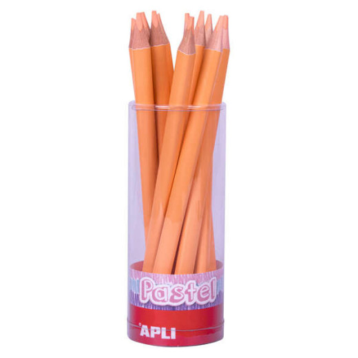 Apli Lapices Jumbo Pastel Salmon - Mina 5mm - Forma Triangular Ergonomica - Diametro 10mm