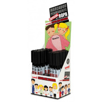 Uni-ball PNA-125 Super Ink Expositor de 36 Marcadores Textiles - Punta Acrilica 0.9mm - Tinta Pigmentada Base Aceite - Color Negro