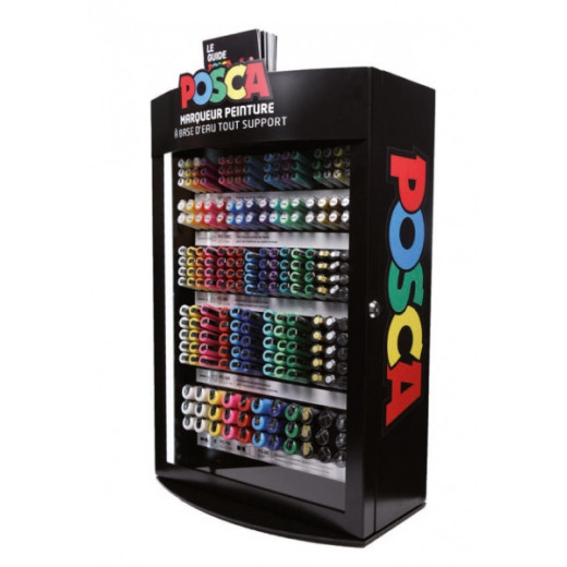 Posca Expositor de 281 Marcadores de Pintura - Punta de Poliester - Tinta Pigmentada Base Agua - Resistente a la Luz - Color y Trazo Surtidos