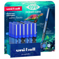 Uni-ball Eye Ocean Care UB150/157 Expositor de 36 Boligrafos - Punta de Bola 0.5mm - Tinta Pigmentada Resistente al Agua y Luz - Sistema de Control de Tinta - Color Surtido