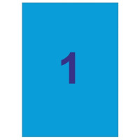 Apli Pack de 20 Etiquetas Rectangulares A4 210x297mm - 20 Hojas por 1 Etiqueta - Adhesivo Permanente - Cantos Rectos - Color Azul