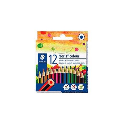 Staedtler Noris Colour 185 Pack de 12 Lapices Hexagonales de Colores - Resistencia a la Rotura - Material Wopex - Colores Surtidos