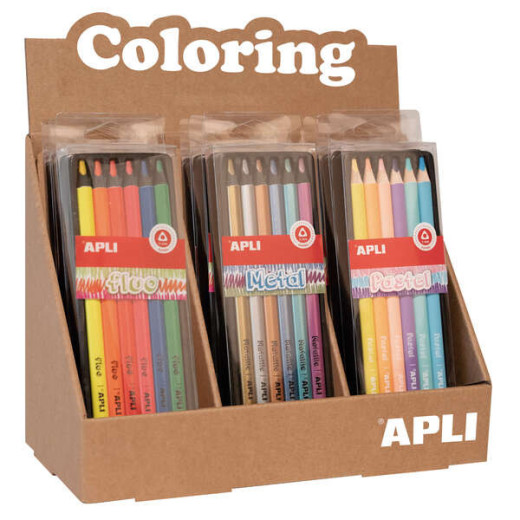 Apli Jumbo Set de Lapices - 5mm de Grosor - 12 Cajas Surtidas con 6 Lapices Cada Una - Fluo