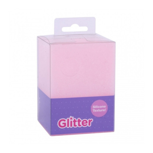 Apli Cubilete de Silicona Portalapices Glitter Collection - Tacto Suave - Resistente y Flexible - Facil de Limpiar - Versatil para Lapices y Cosmeticos - Color Rosa Purpurina