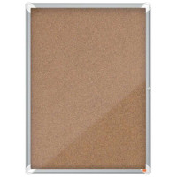 Nobo Vitrina para 9 Hojas A4 con Superficie de Corcho - 1000x752x37mm - Puerta de Cristal de Seguridad - Marco de Aluminio - Color Natural