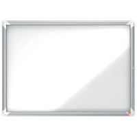 Nobo Vitrina Exteriores 8 Hojas A4 Superficie Blanca Magnetica - 692x972x45mm - Puerta Seguridad Cerradura Marco Aluminio - Resistente Intemperie - Color Blanco