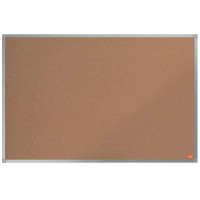 Nobo Essence Tablero de Anuncios de Corcho 900x600mm - Montaje en Esquinas - Superficie de Corcho - Marco de Aluminio Anodizado - Color Natural