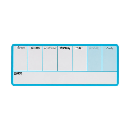 Nobo Planificador Semanal de Pizarra Magnetica Mini 360x140mm - Almohadillas Adhesivas e Imanes para Montaje - Incluye Rotulador y 2 Imanes para Pizarra