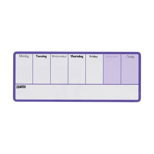 Nobo Planificador Semanal de Pizarra Magnetica Mini 360x140mm - Almohadillas Adhesivas e Imanes para Montaje - Incluye Rotulador y 2 Imanes para Pizarra